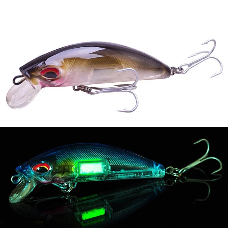 Fishing Lure Crankbait - 3D Eyes Luminous Minnow Fishing Lures