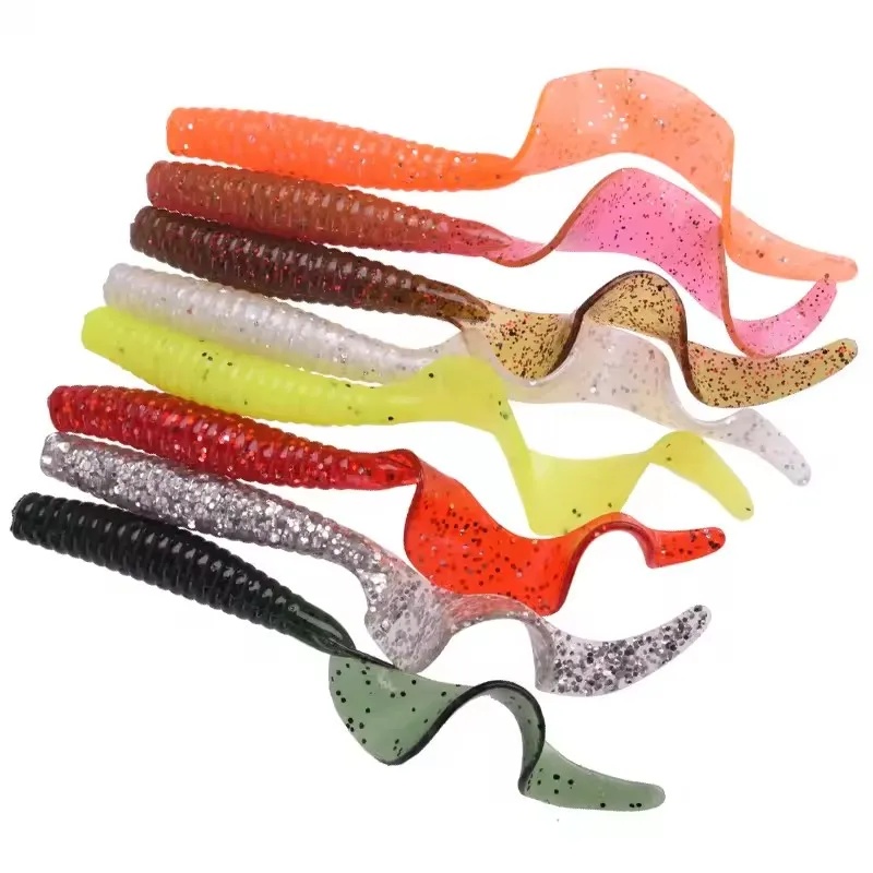 5pcs/Lot Worm Curly Soft Bait  - Fishing Lure Swimbait 评论和价格