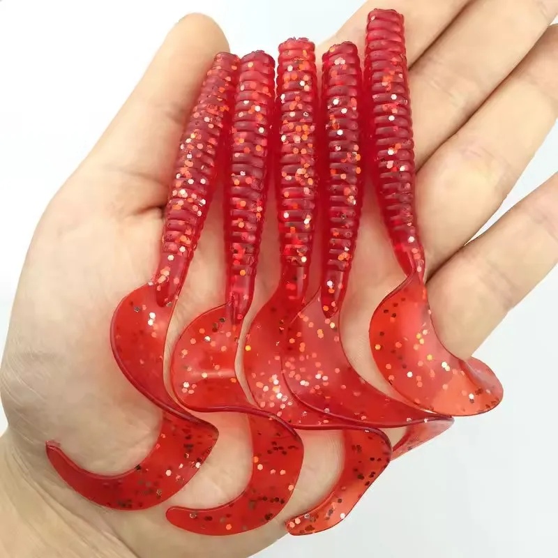 5pcs/Lot Worm Curly Soft Bait  - Fishing Lure Swimbait 评论和价格