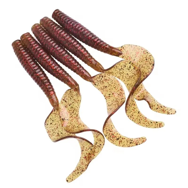 5pcs/Lot Worm Curly Soft Bait  - Fishing Lure Swimbait 评论和价格