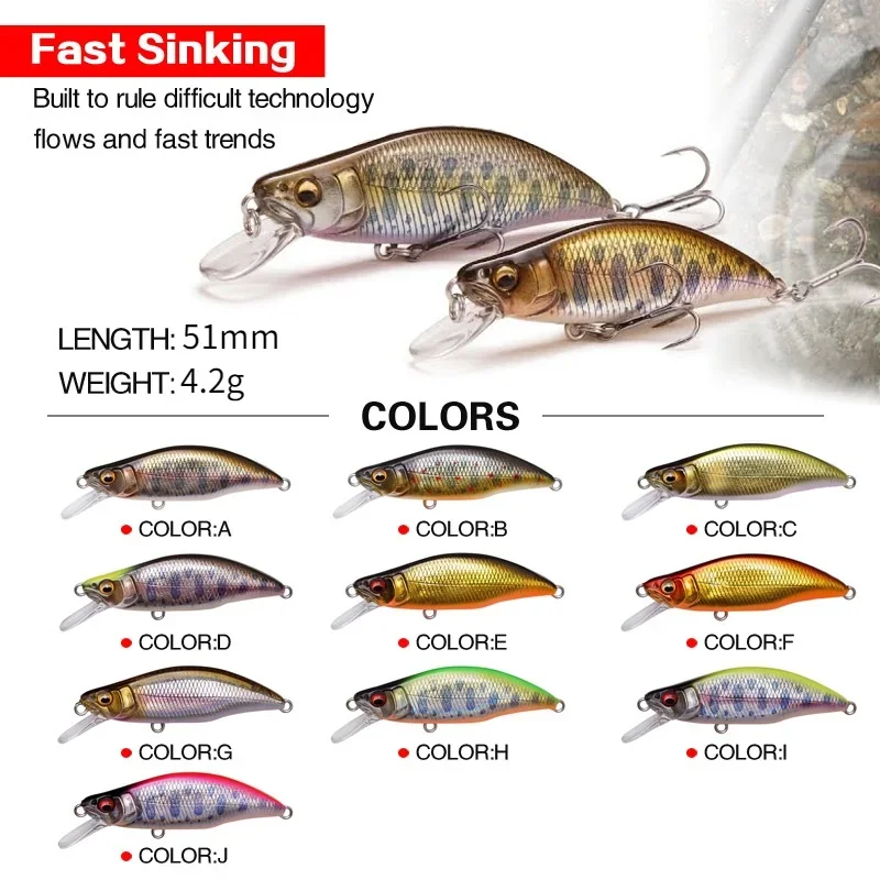 1pc Japan Design 51mm 4.2g Sin - Fishing Lure Crankbait 评论和价格