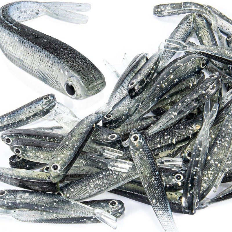 10/20/30Pcs Split Tail Minnow  - Fishing Lure Soft Plastic 评论和价格