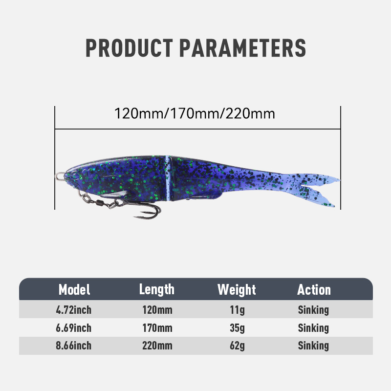 1pc Soft Jointed Swimbait Sink - Fishing Lure Swimbait 评论和价格