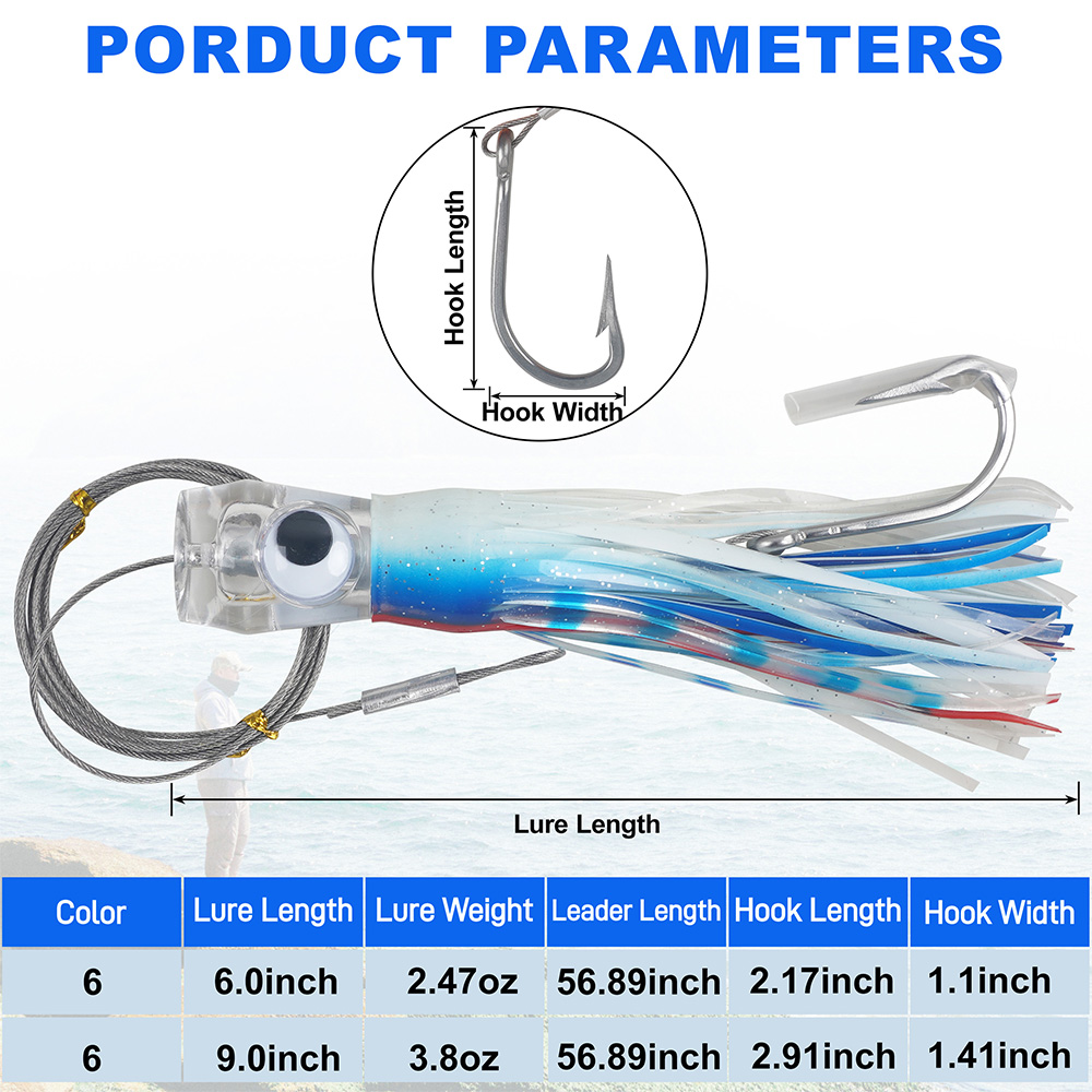 6Pcs Saltwater Tolling Lures S - Fishing Lure Buzzbait 评论和价格